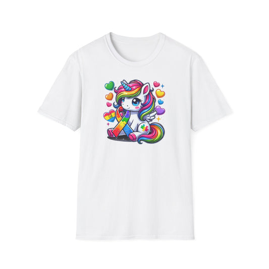 T-shirt "Licorne Ruban Autisme" - Unisex Softstyle T-Shirt