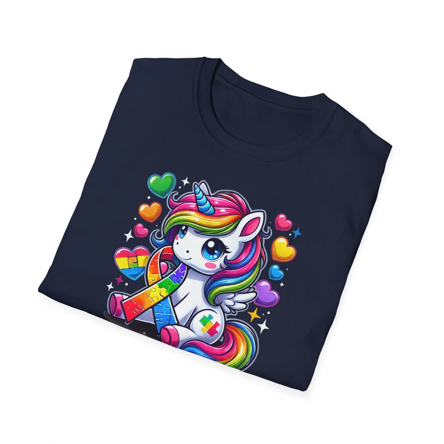 T-shirt "Licorne Ruban Autisme" - Unisex Softstyle T-Shirt