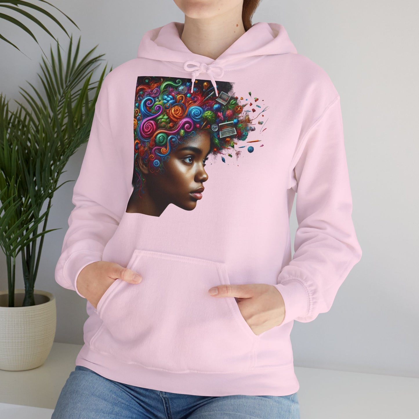 Hoodie " Femme Black TDAH/ADAH " Unisex Heavy Blend™ Hooded Sweatshirt