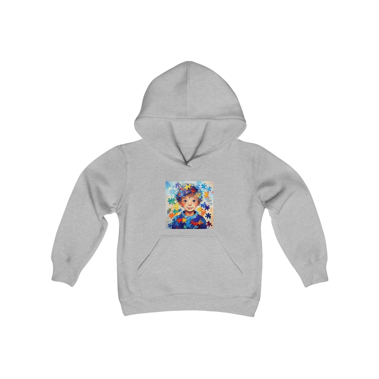 Hoodie enfants "Puzzle de couleurs" - Youth Heavy Blend Hooded Sweatshirt