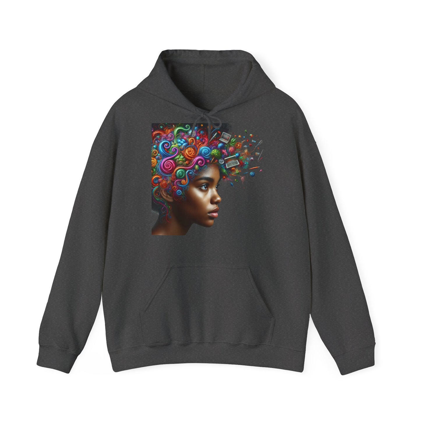 Hoodie " Femme Black TDAH/ADAH " Unisex Heavy Blend™ Hooded Sweatshirt