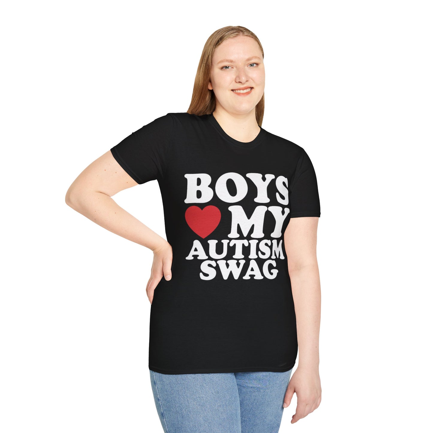 T-shirt "Boys love my autism swag" - Unisex Softstyle T-Shirt