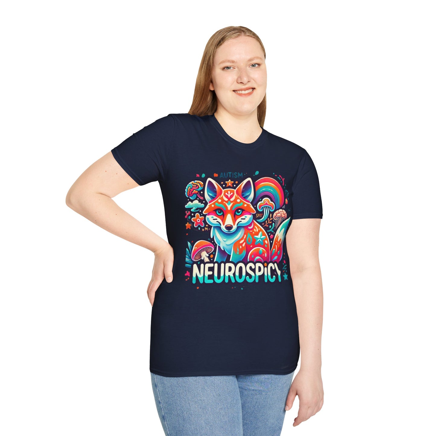 T-shirt Renard Neurospicy Autisme - Unisex Softstyle T-Shirt