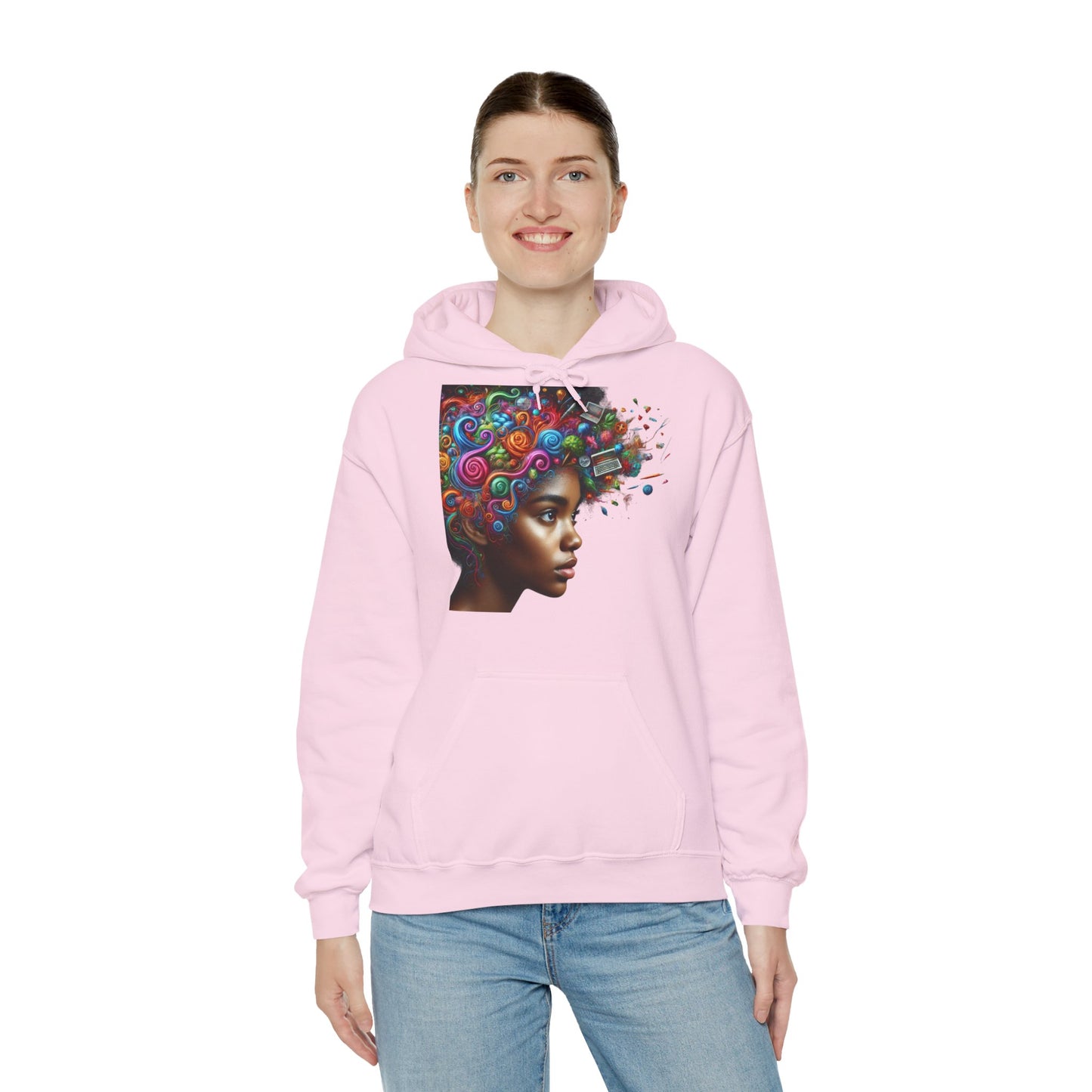 Hoodie " Femme Black TDAH/ADAH " Unisex Heavy Blend™ Hooded Sweatshirt