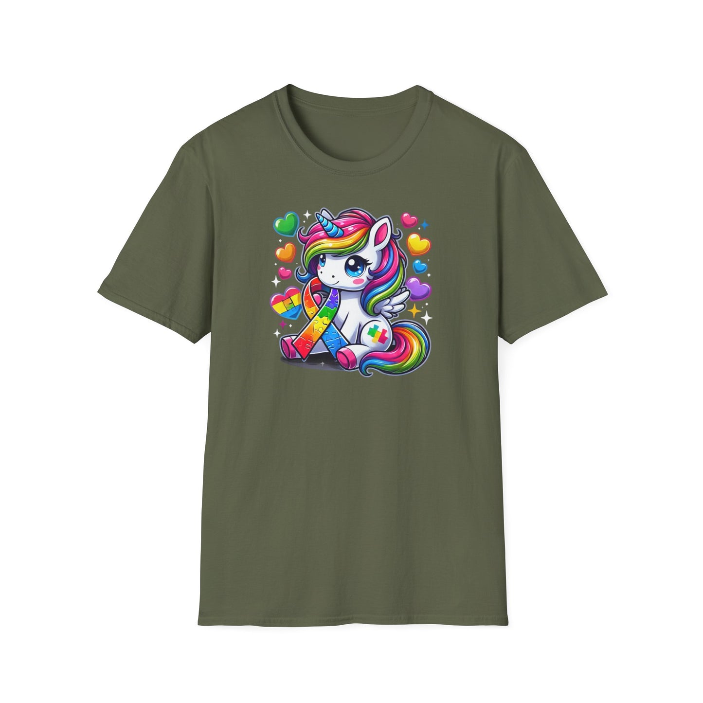 T-shirt "Licorne Ruban Autisme" - Unisex Softstyle T-Shirt