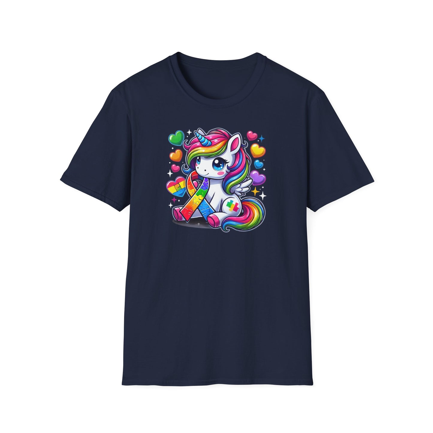 T-shirt "Licorne Ruban Autisme" - Unisex Softstyle T-Shirt