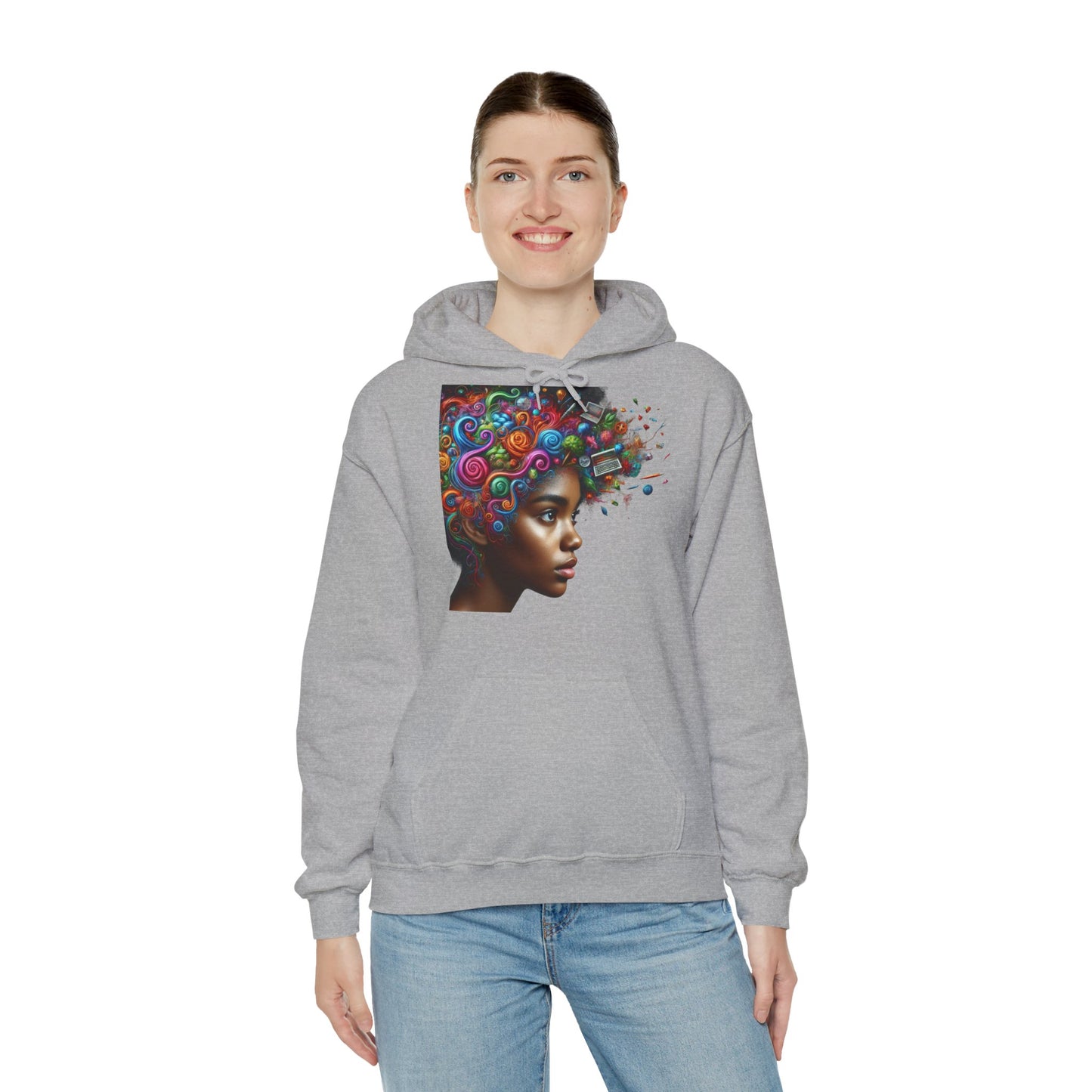 Hoodie " Femme Black TDAH/ADAH " Unisex Heavy Blend™ Hooded Sweatshirt