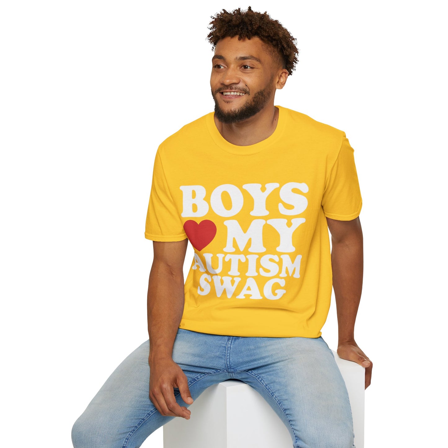 T-shirt "Boys love my autism swag" - Unisex Softstyle T-Shirt