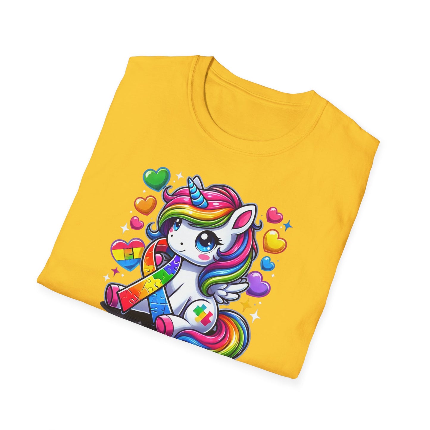 T-shirt "Licorne Ruban Autisme" - Unisex Softstyle T-Shirt