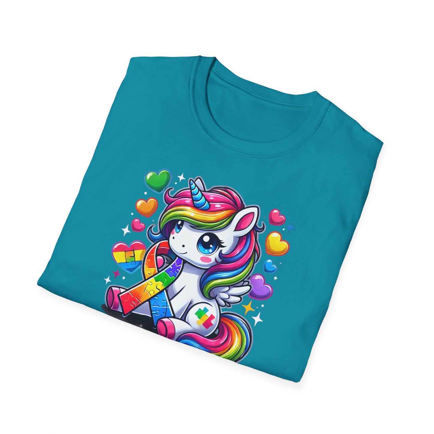 T-shirt "Licorne Ruban Autisme" - Unisex Softstyle T-Shirt