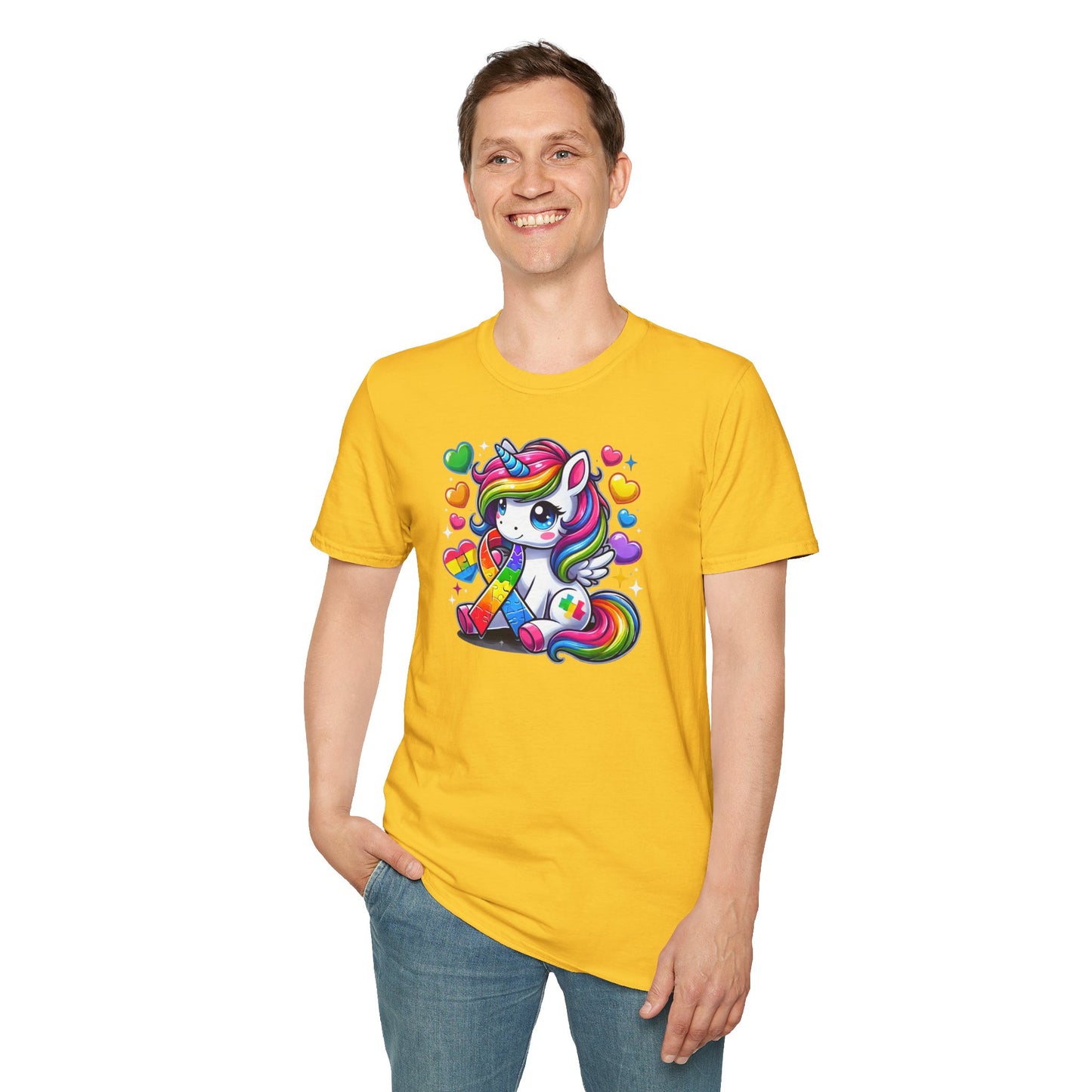 T-shirt "Licorne Ruban Autisme" - Unisex Softstyle T-Shirt