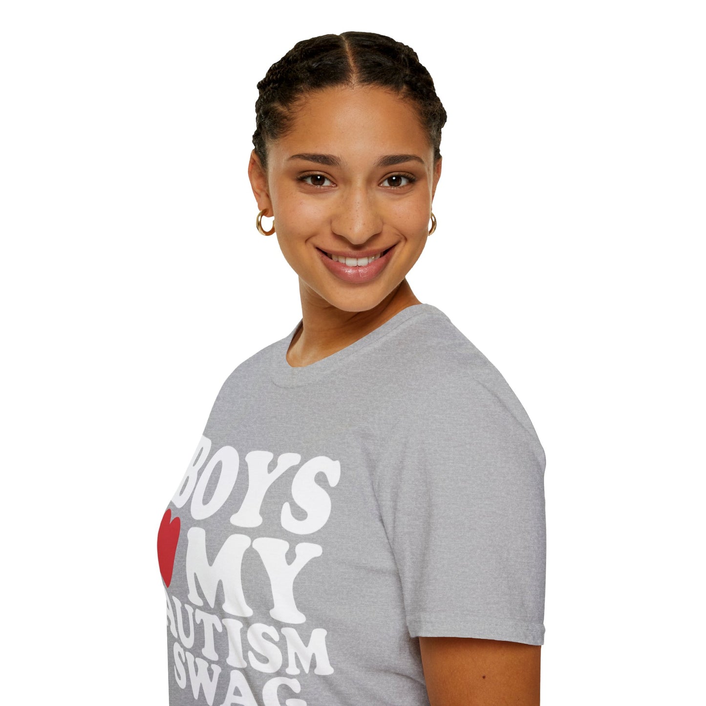 T-shirt "Boys love my autism swag" - Unisex Softstyle T-Shirt