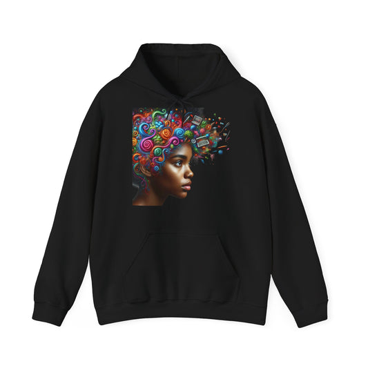 Hoodie " Femme Black TDAH/ADAH " Unisex Heavy Blend™ Hooded Sweatshirt