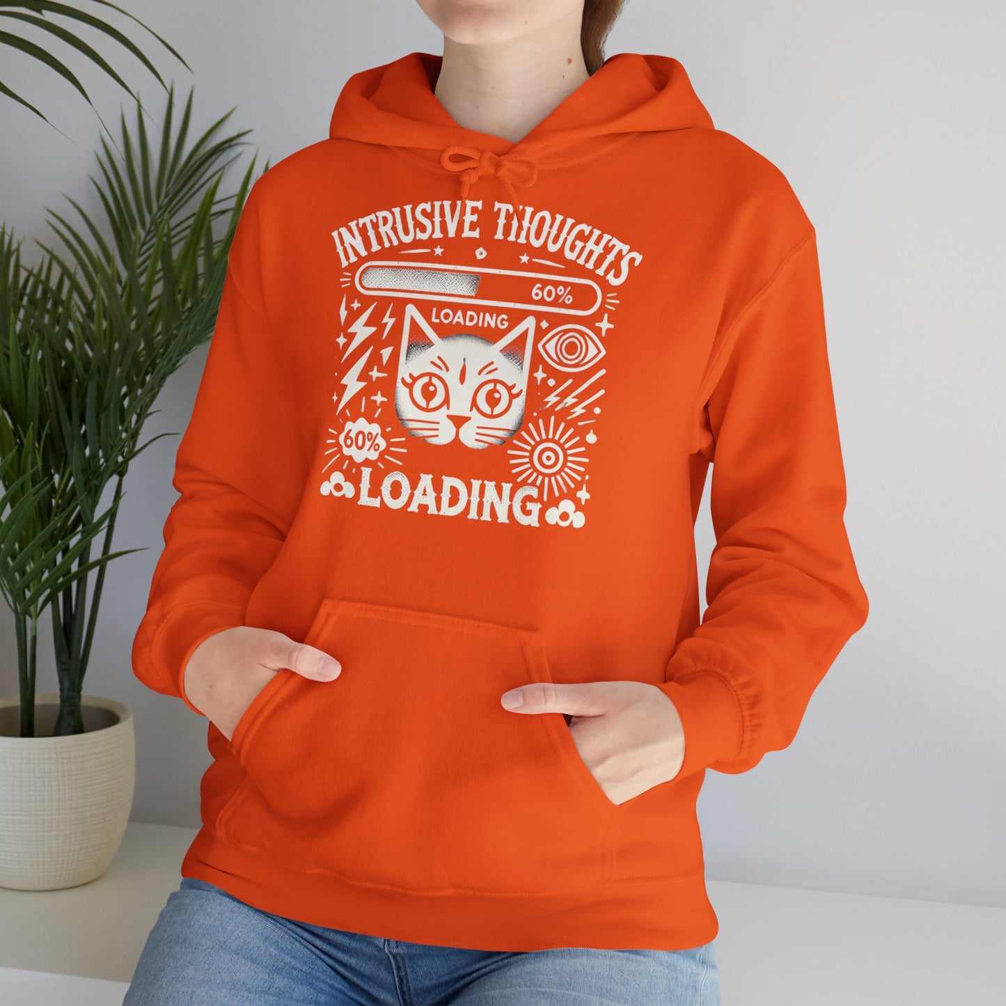 Hoodie "Intrusive Thoughts Loading White" - Unisex Heavy Blend™ Hooded Sweatshirt