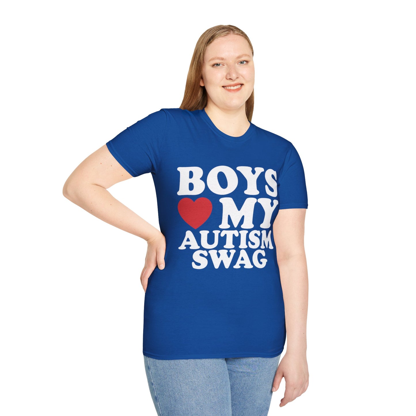 T-shirt "Boys love my autism swag" - Unisex Softstyle T-Shirt