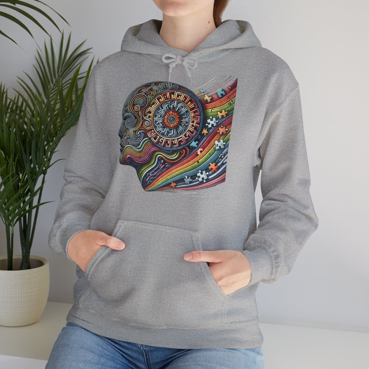 Hoodie "Homme Puzzle Autisme" Unisex Heavy Blend™ Hooded Sweatshirt