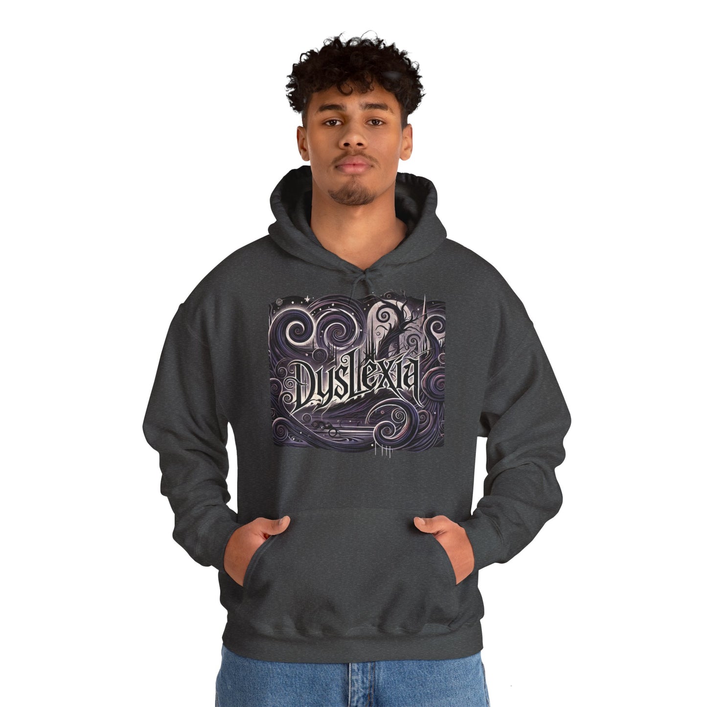 Hoodie "Gothique Dyslexie" - Unisex Heavy Blend™ Hooded Sweatshirt