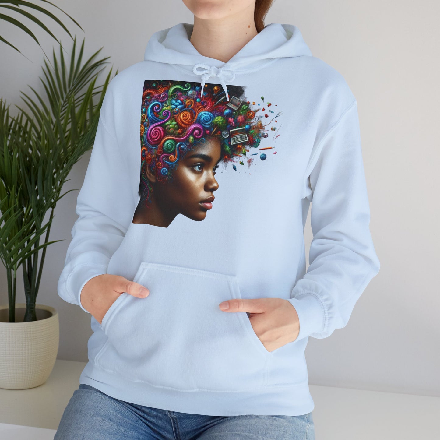 Hoodie " Femme Black TDAH/ADAH " Unisex Heavy Blend™ Hooded Sweatshirt