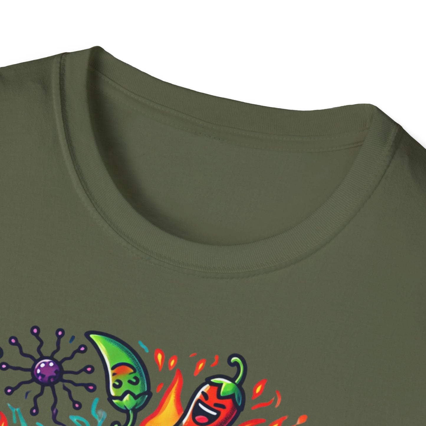 T-shirt "Brain on Fire: Too Spicy to Be Normal!" - Unisex Softstyle T-Shirt