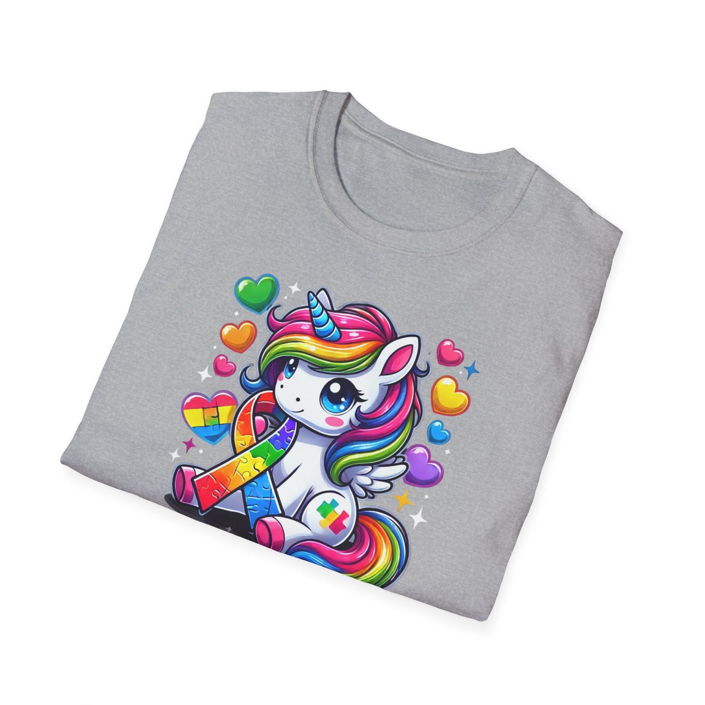 T-shirt "Licorne Ruban Autisme" - Unisex Softstyle T-Shirt