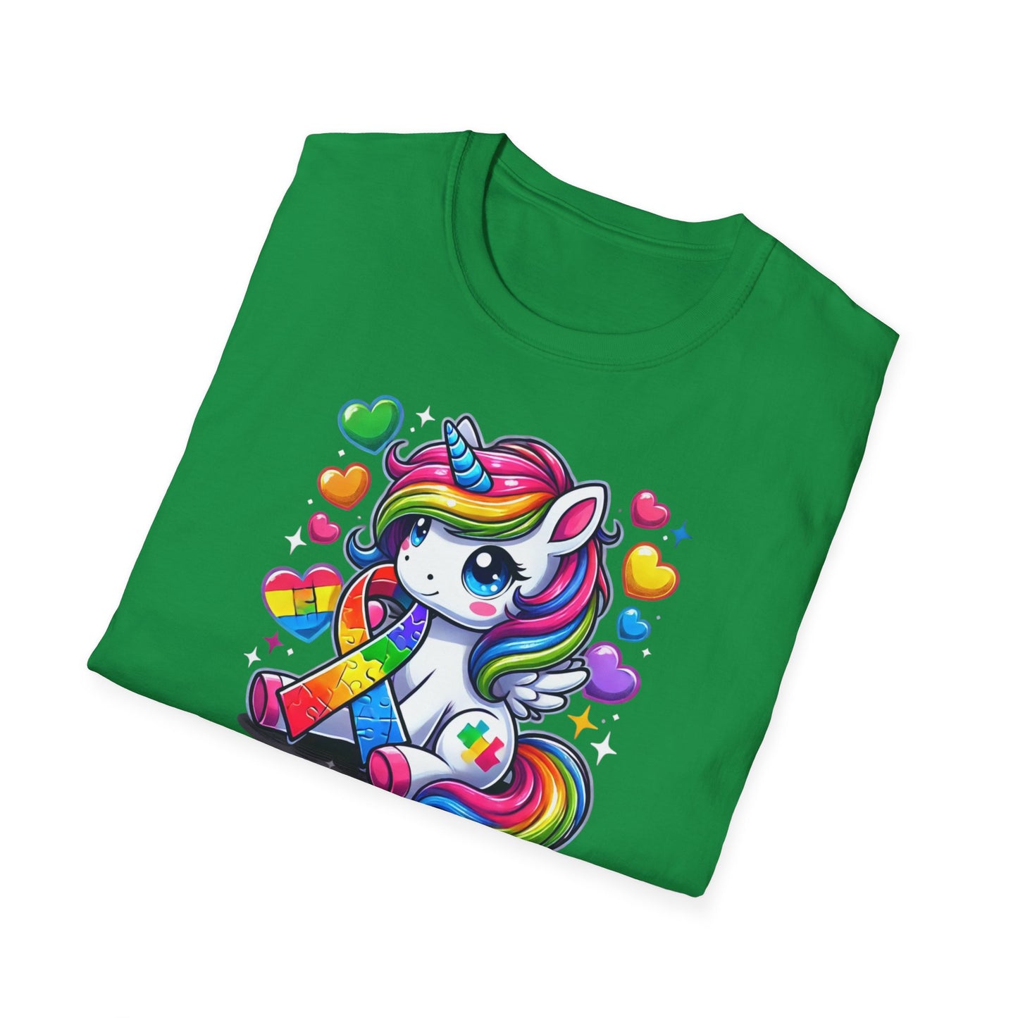 T-shirt "Licorne Ruban Autisme" - Unisex Softstyle T-Shirt