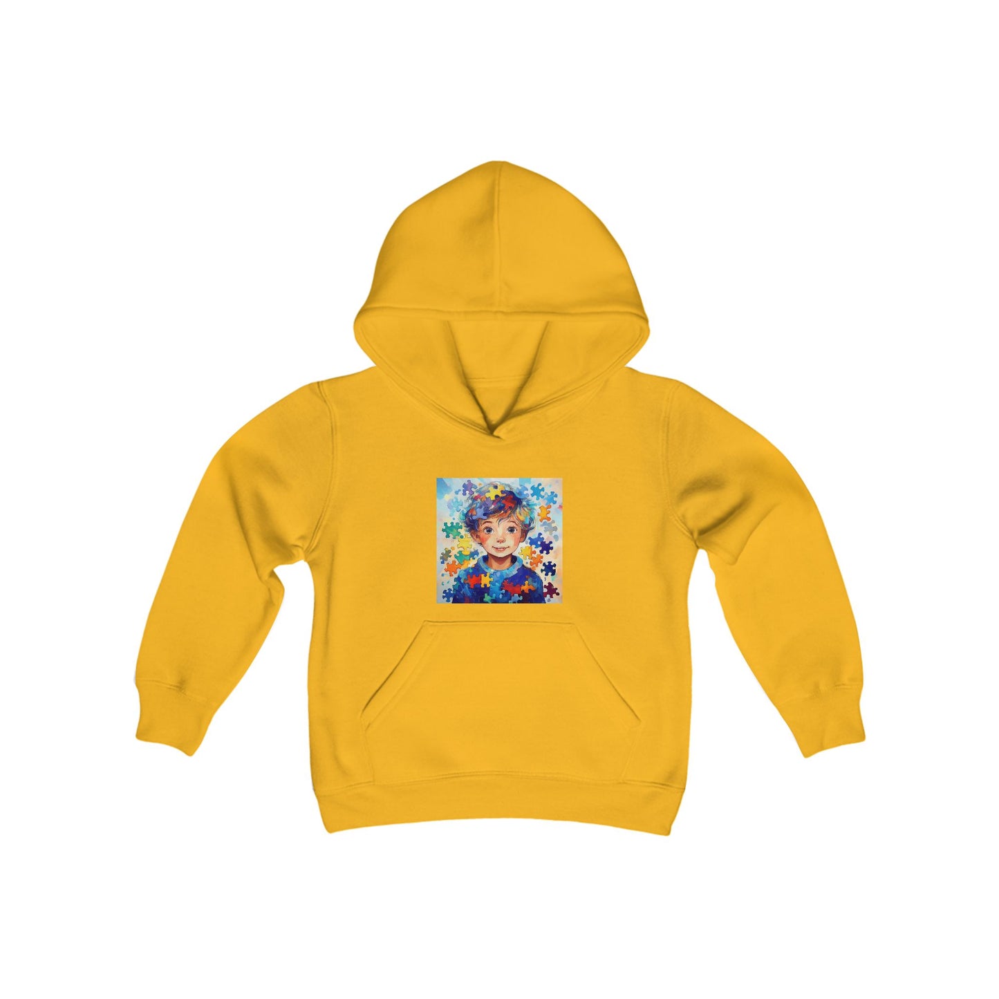 Hoodie enfants "Puzzle de couleurs" - Youth Heavy Blend Hooded Sweatshirt