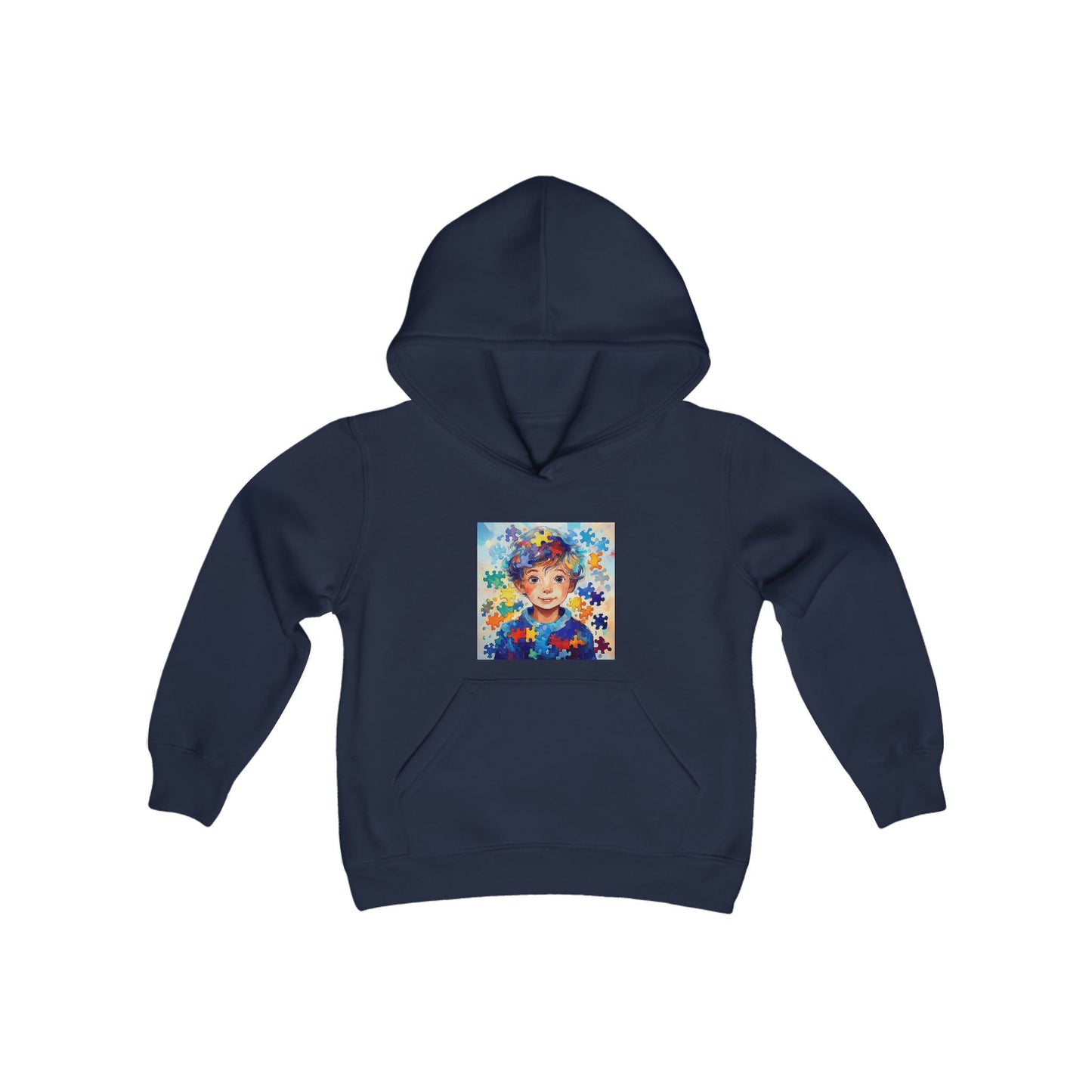 Hoodie enfants "Puzzle de couleurs" - Youth Heavy Blend Hooded Sweatshirt