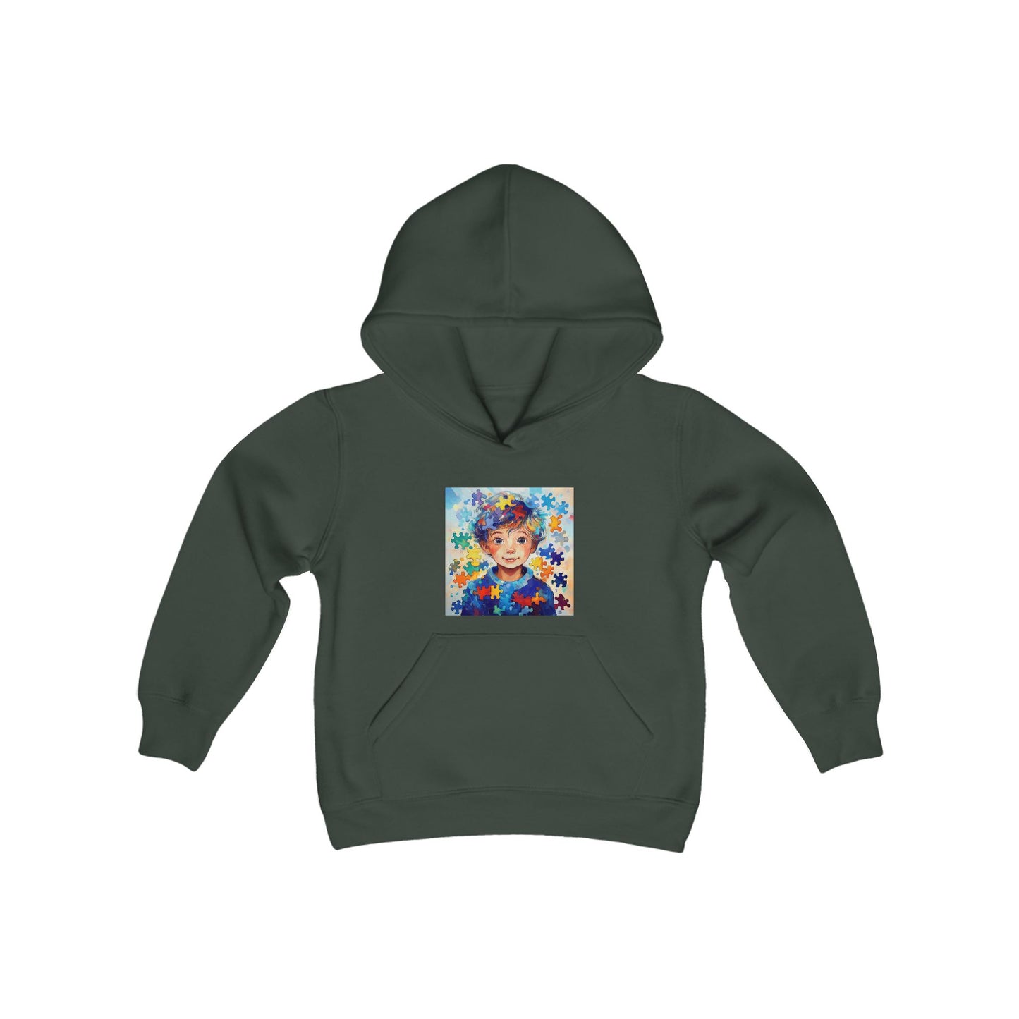 Hoodie enfants "Puzzle de couleurs" - Youth Heavy Blend Hooded Sweatshirt