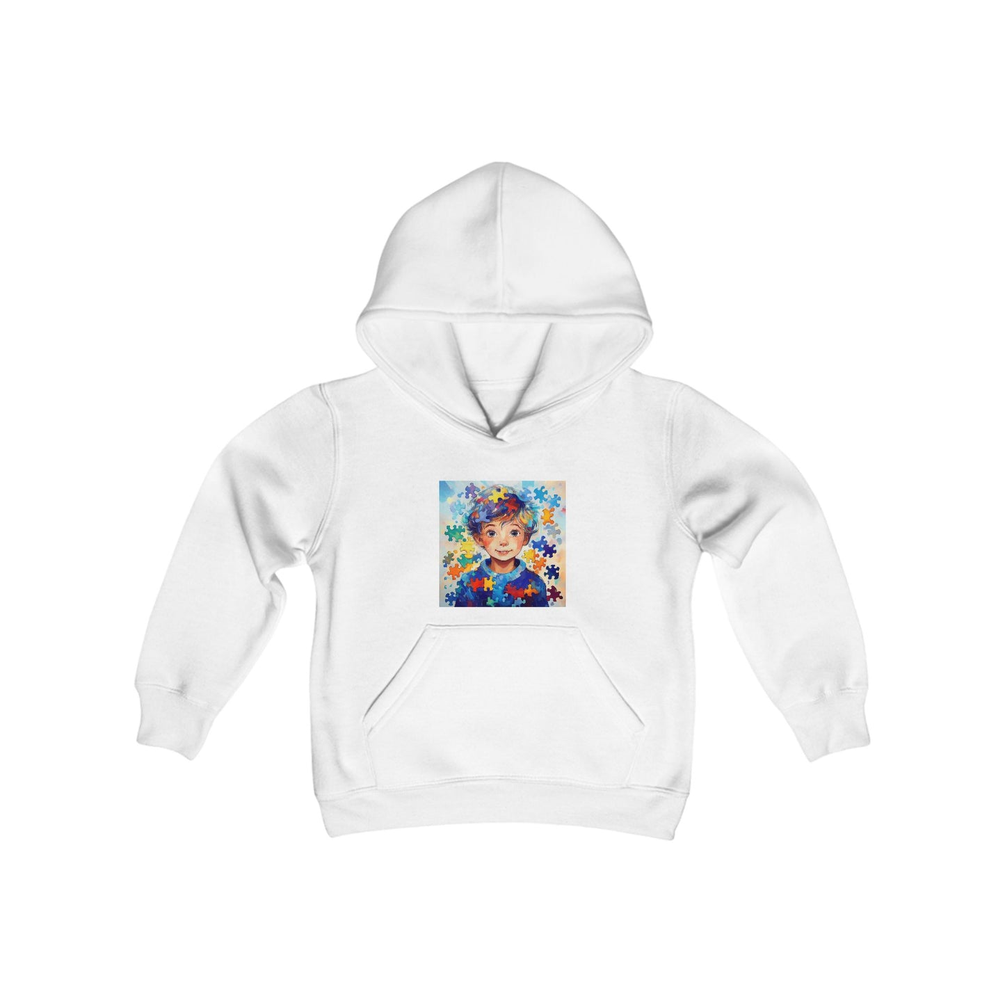 Hoodie enfants "Puzzle de couleurs" - Youth Heavy Blend Hooded Sweatshirt