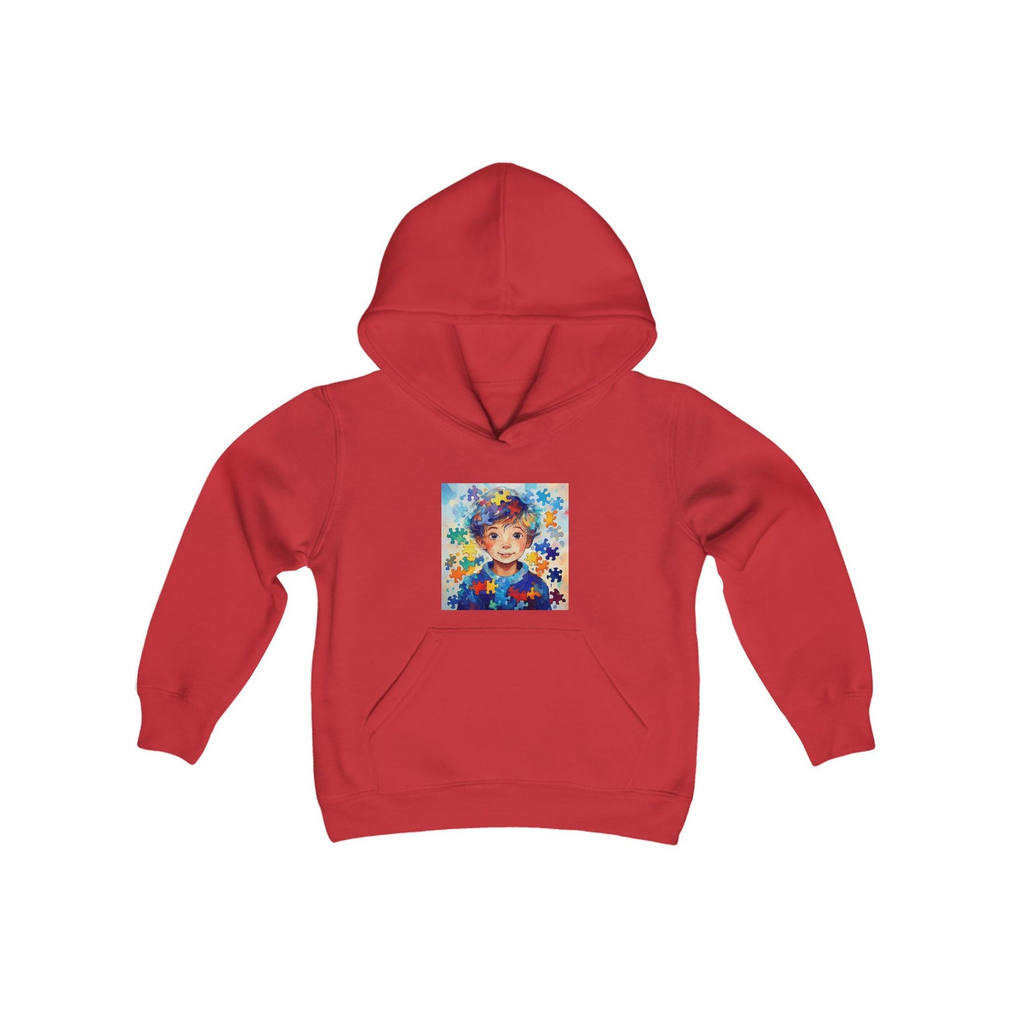 Hoodie enfants "Puzzle de couleurs" - Youth Heavy Blend Hooded Sweatshirt