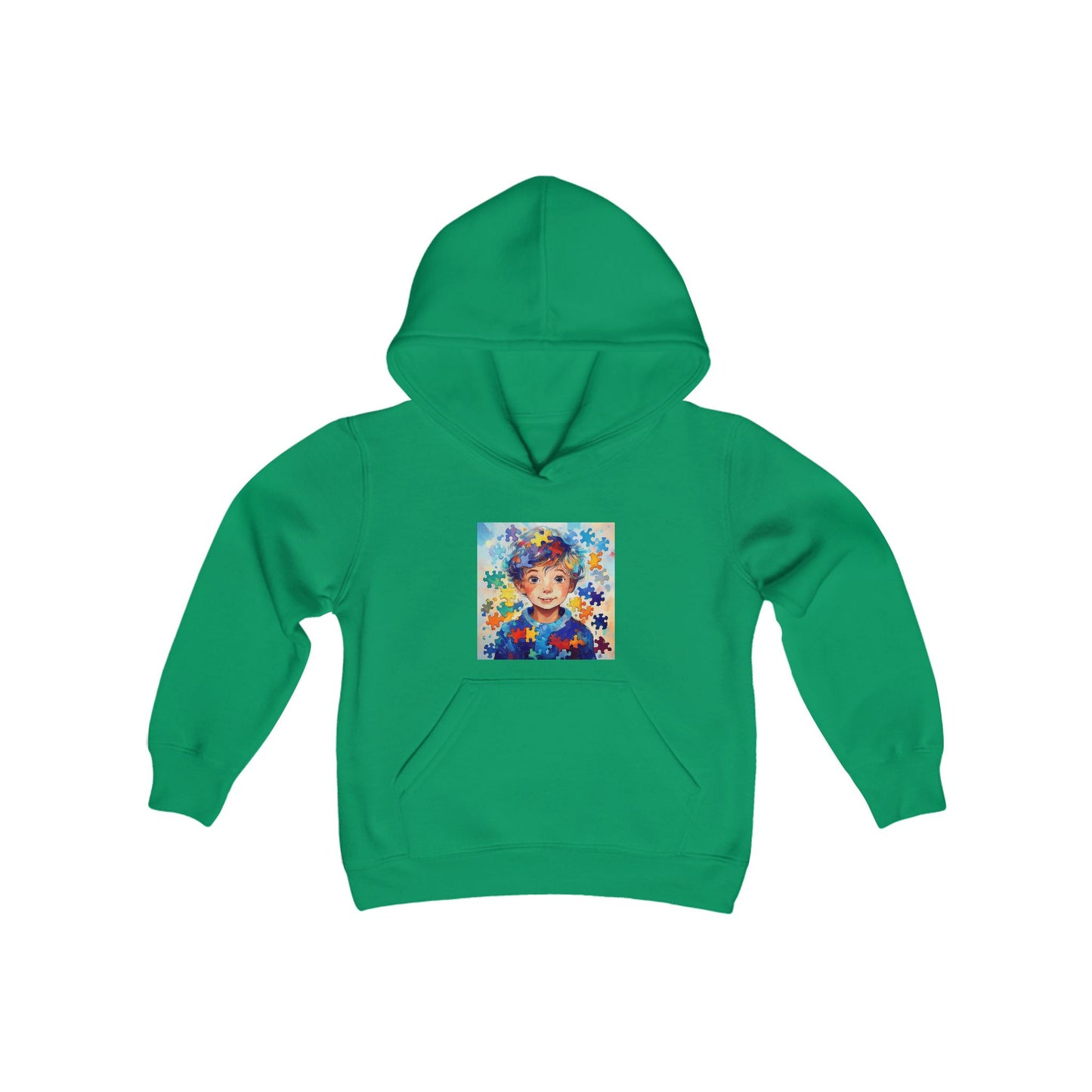 Hoodie enfants "Puzzle de couleurs" - Youth Heavy Blend Hooded Sweatshirt