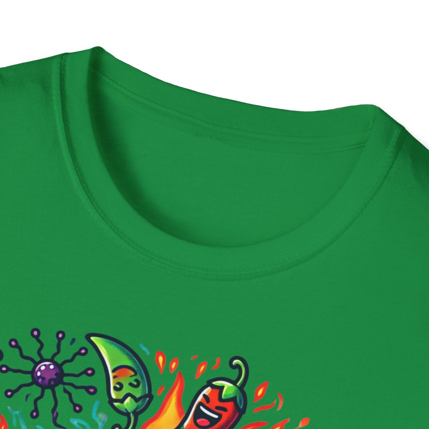 T-shirt "Brain on Fire: Too Spicy to Be Normal!" - Unisex Softstyle T-Shirt