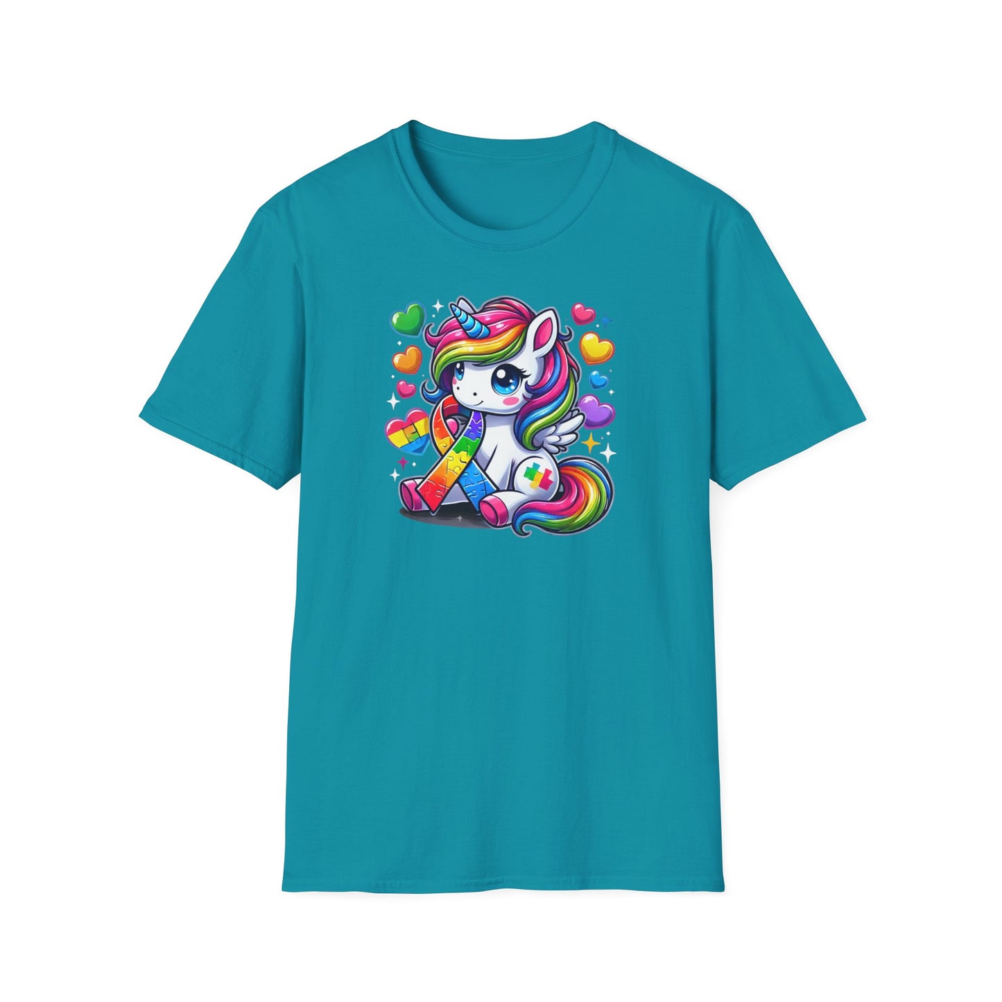 T-shirt "Licorne Ruban Autisme" - Unisex Softstyle T-Shirt