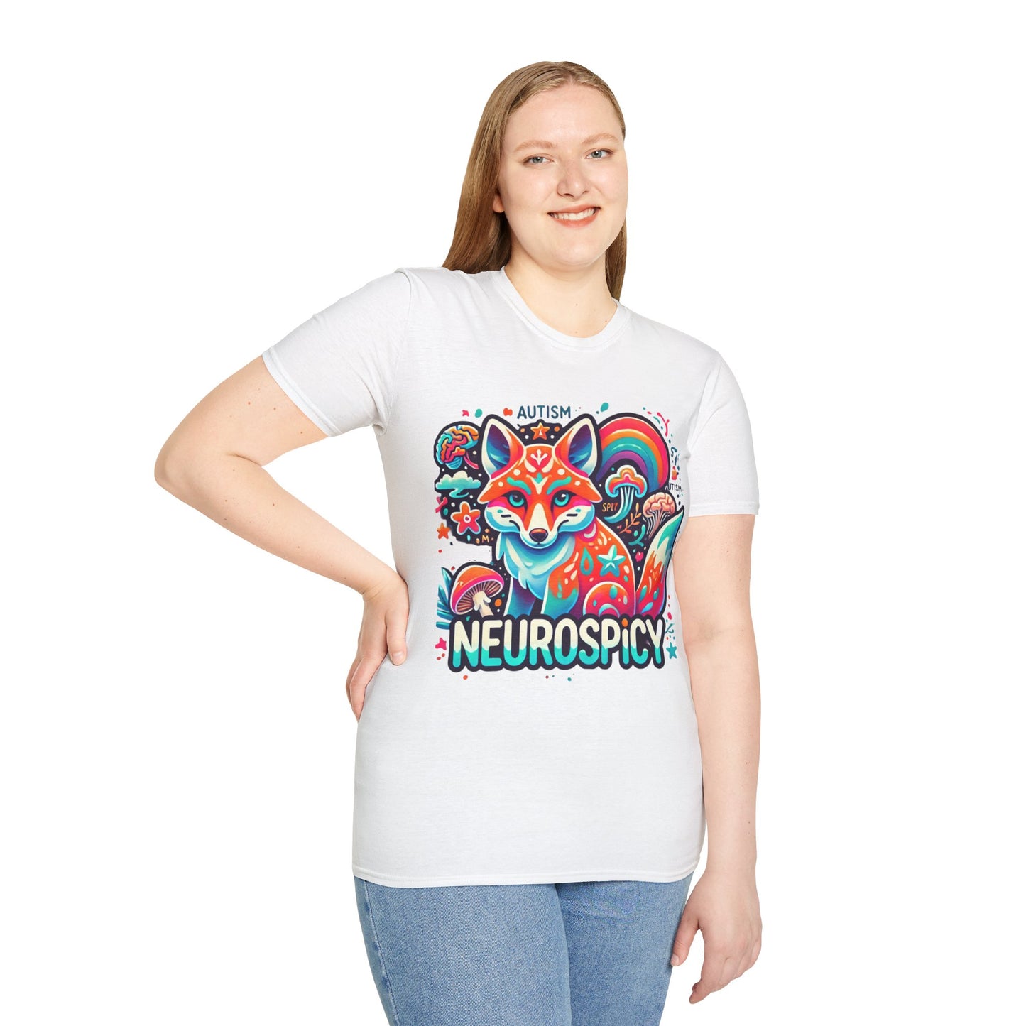 T-shirt Renard Neurospicy Autisme - Unisex Softstyle T-Shirt