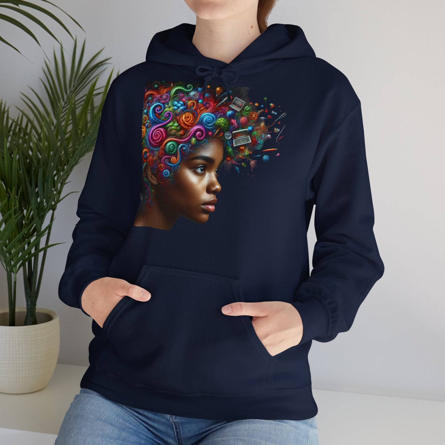 Hoodie " Femme Black TDAH/ADAH " Unisex Heavy Blend™ Hooded Sweatshirt