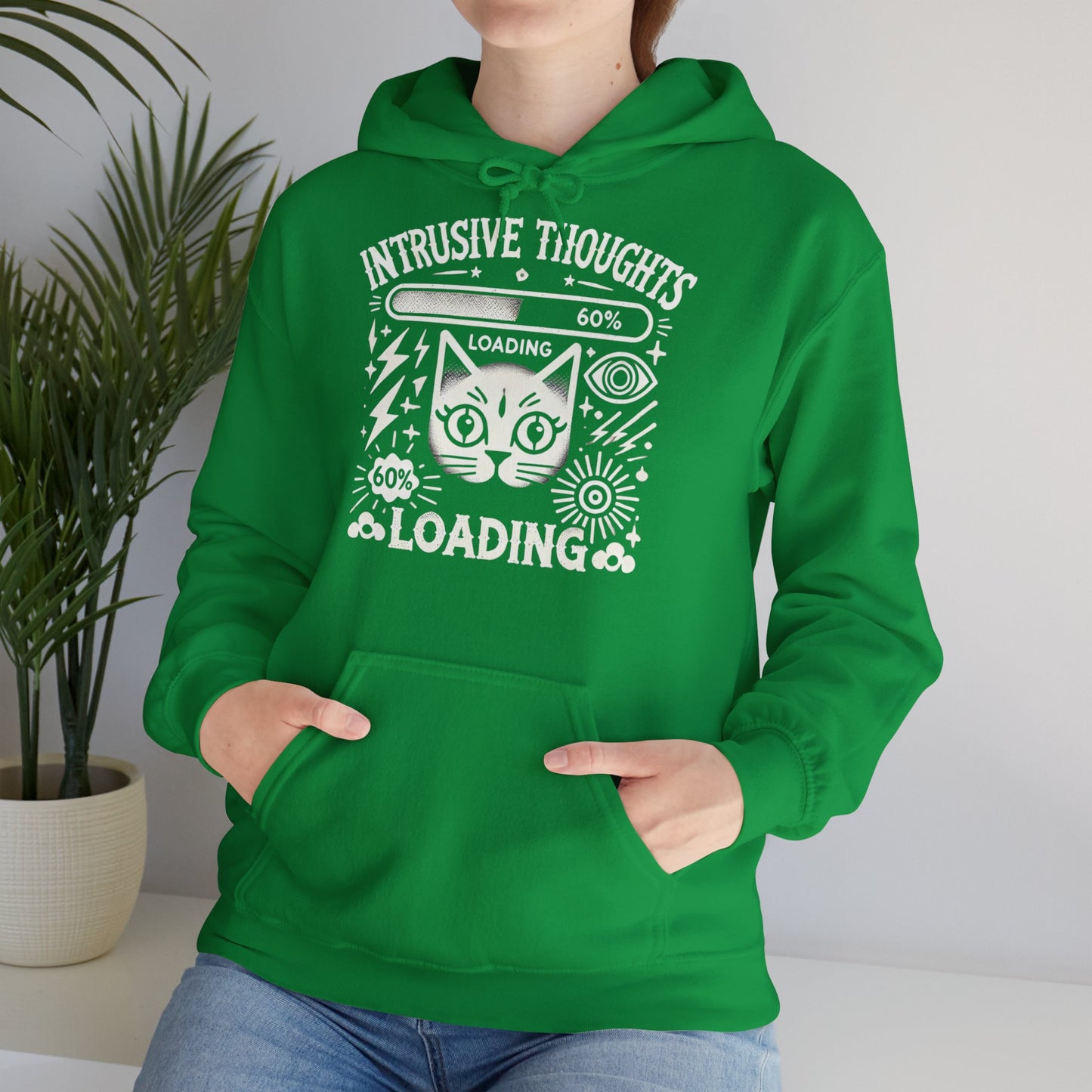 Hoodie "Intrusive Thoughts Loading White" - Unisex Heavy Blend™ Hooded Sweatshirt