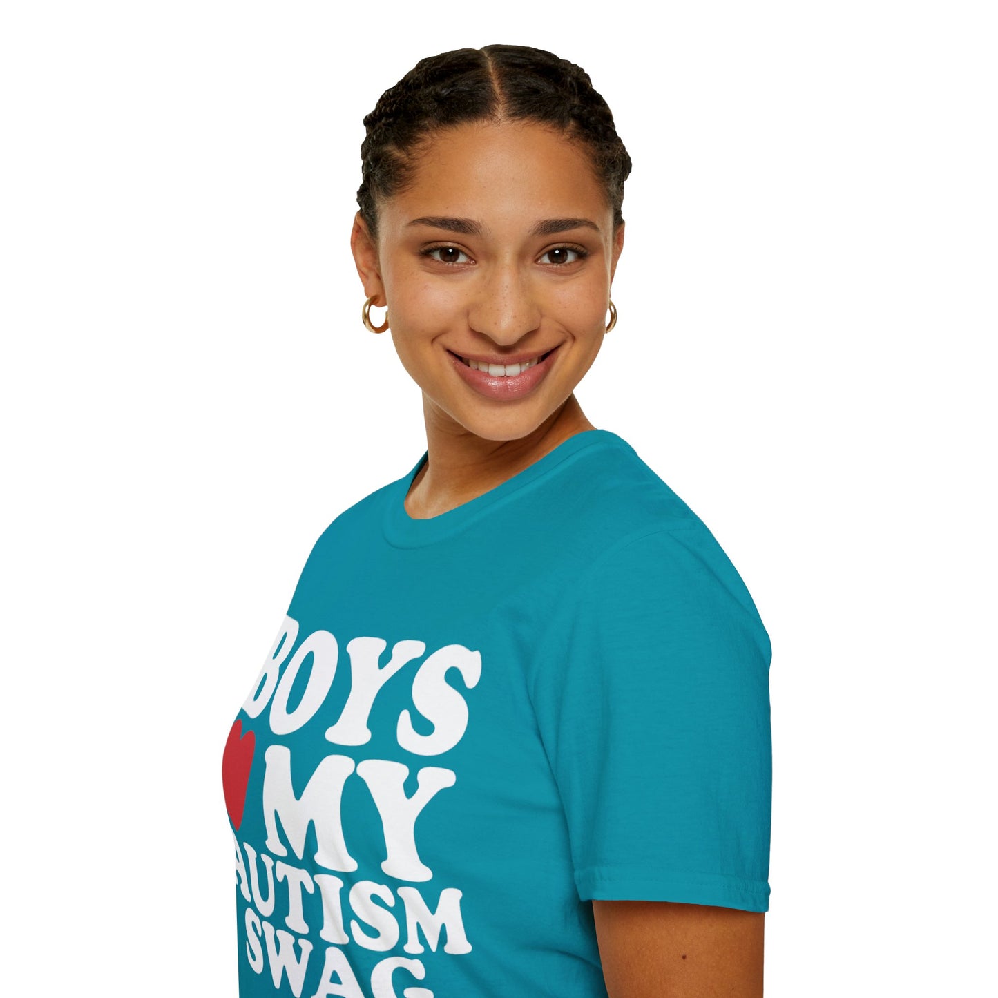 T-shirt "Boys love my autism swag" - Unisex Softstyle T-Shirt