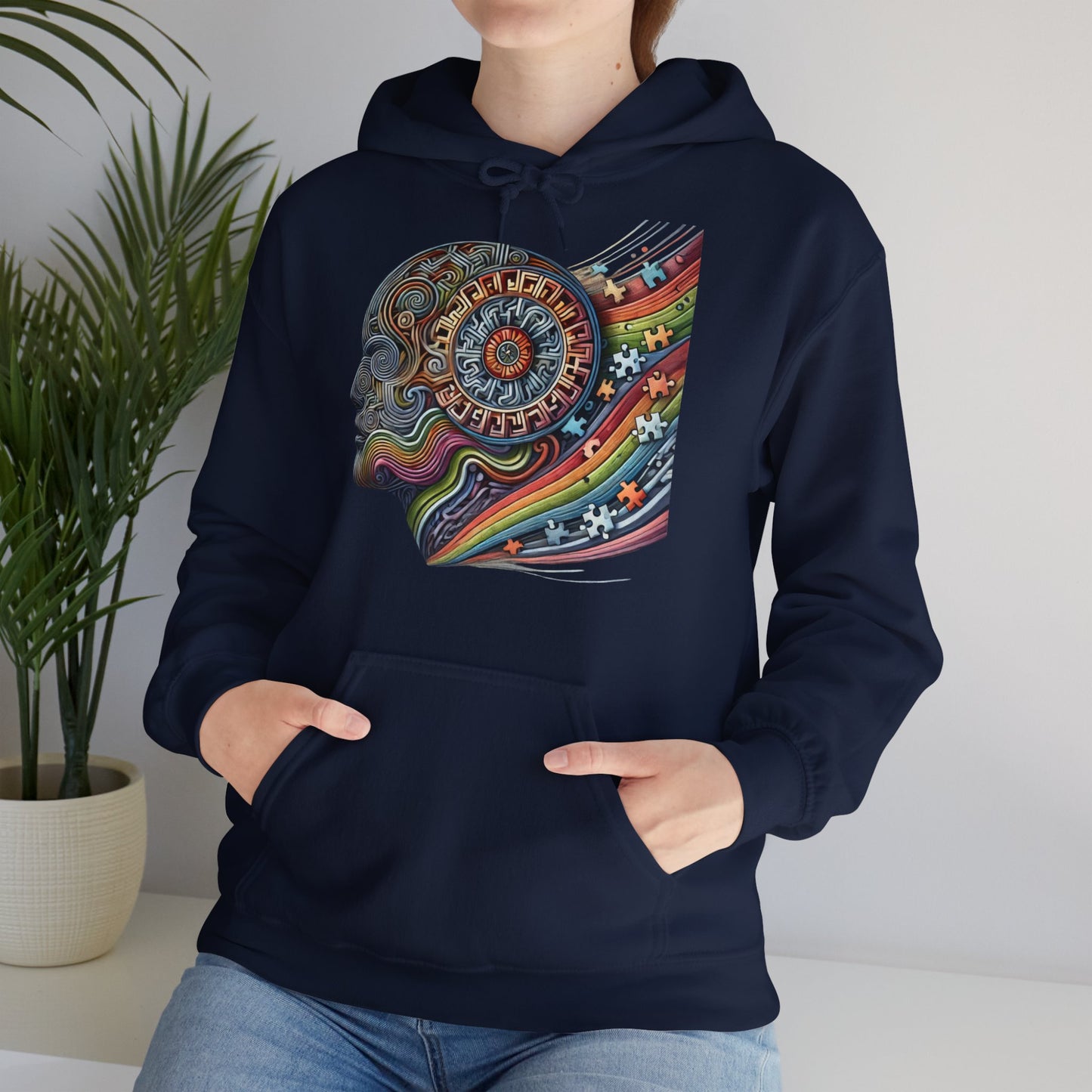 Hoodie "Homme Puzzle Autisme" Unisex Heavy Blend™ Hooded Sweatshirt