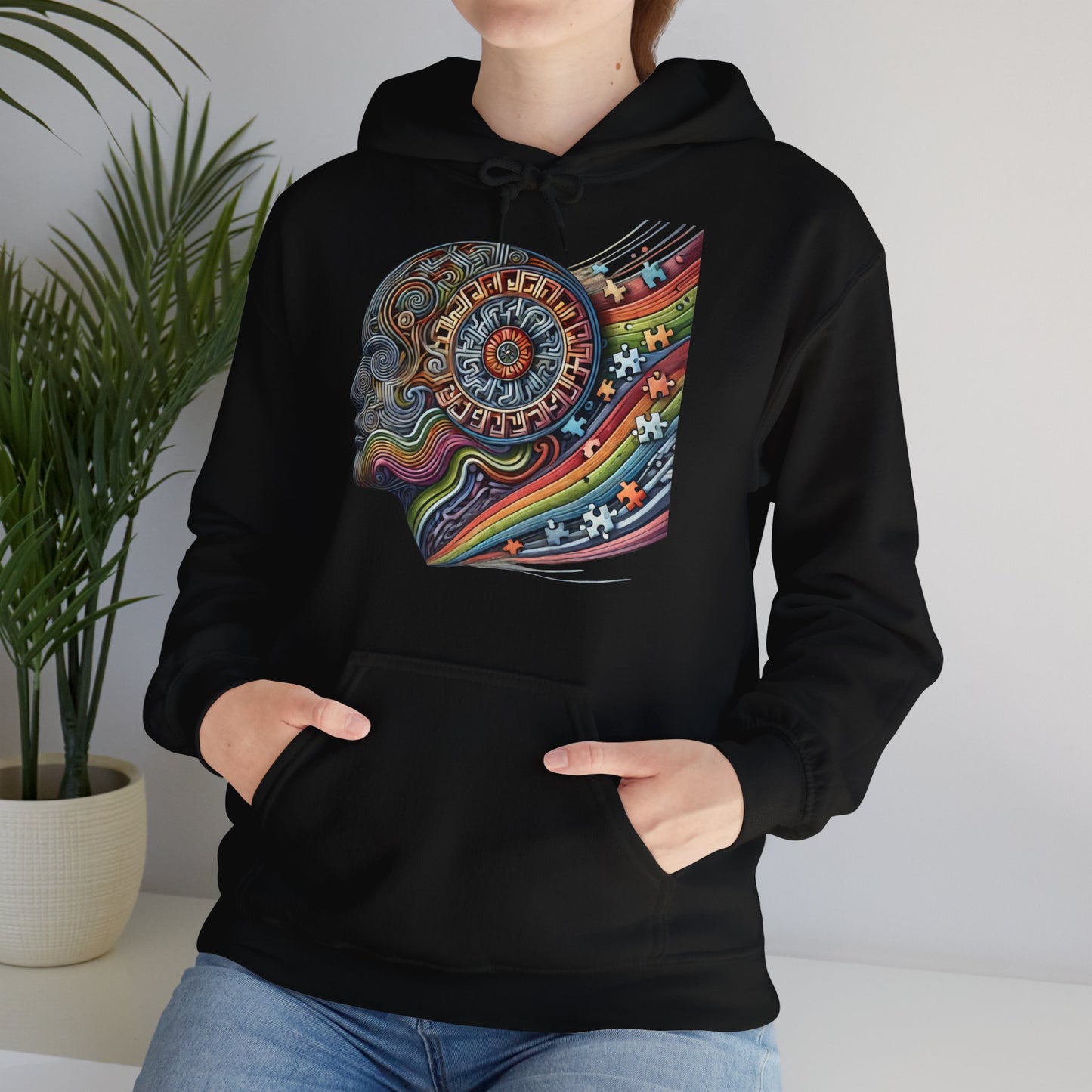 Hoodie "Homme Puzzle Autisme" Unisex Heavy Blend™ Hooded Sweatshirt