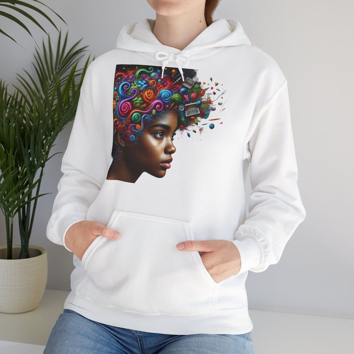 Hoodie " Femme Black TDAH/ADAH " Unisex Heavy Blend™ Hooded Sweatshirt