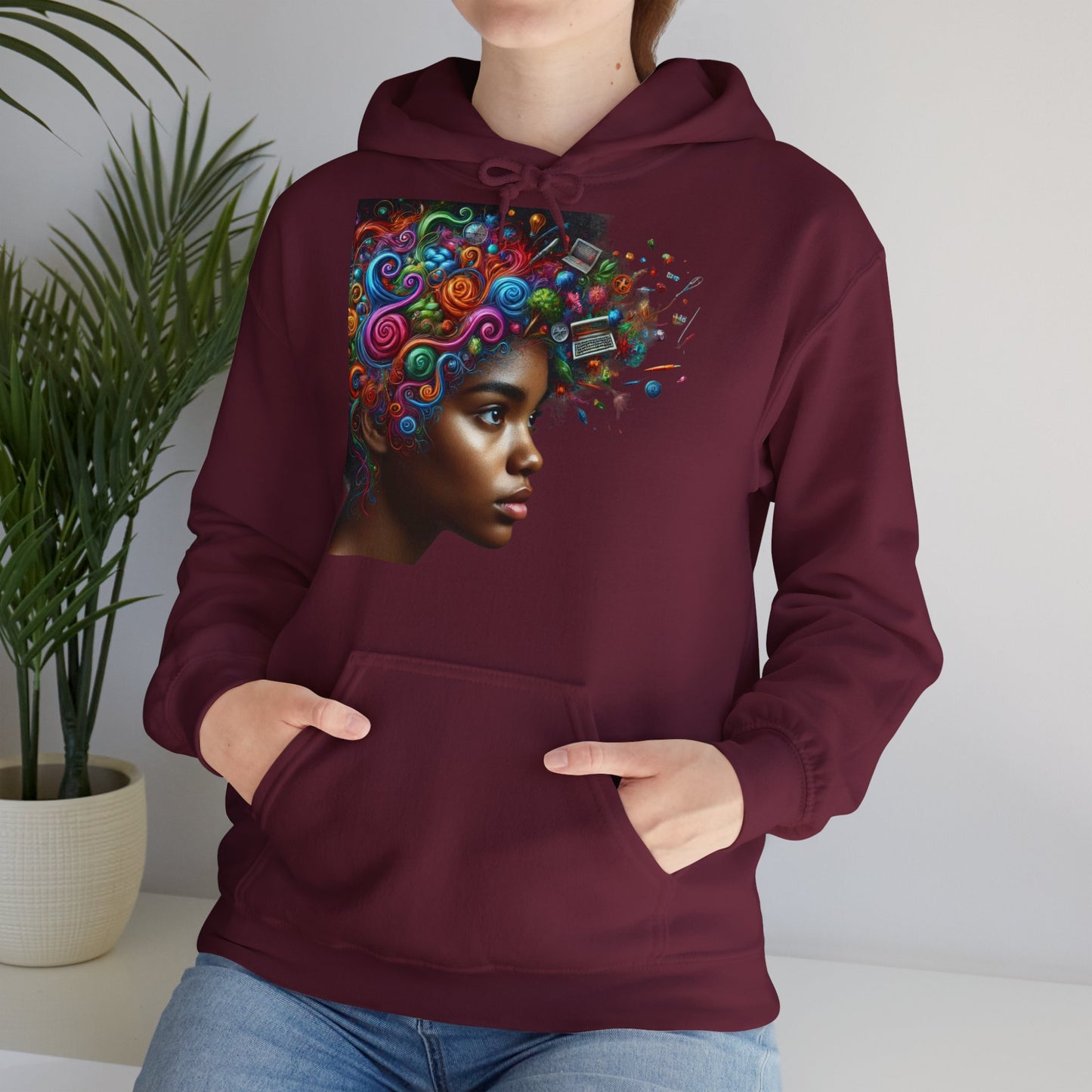 Hoodie " Femme Black TDAH/ADAH " Unisex Heavy Blend™ Hooded Sweatshirt