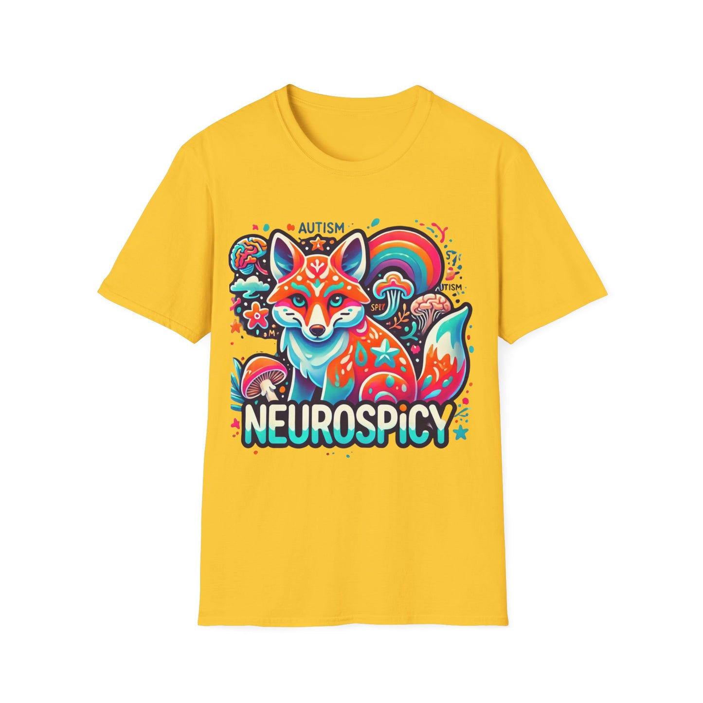 T-shirt Renard Neurospicy Autisme - Unisex Softstyle T-Shirt