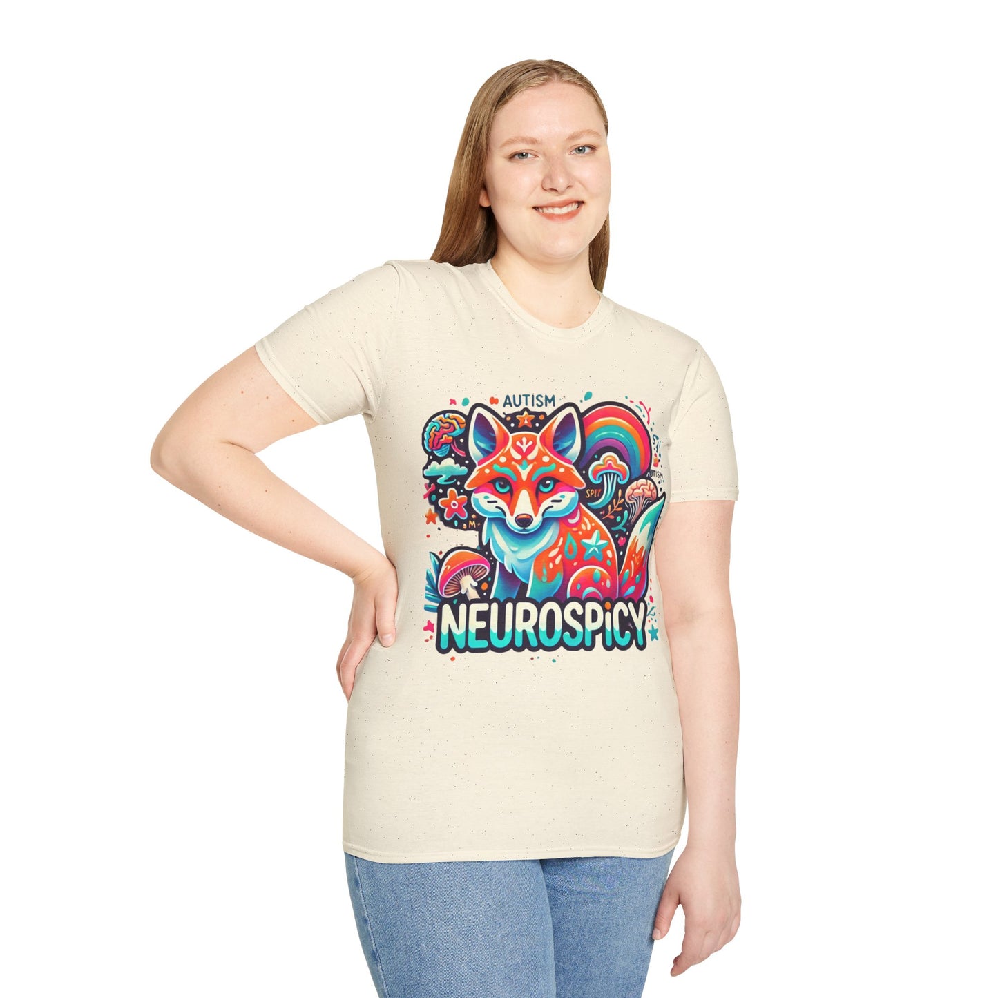 T-shirt Renard Neurospicy Autisme - Unisex Softstyle T-Shirt