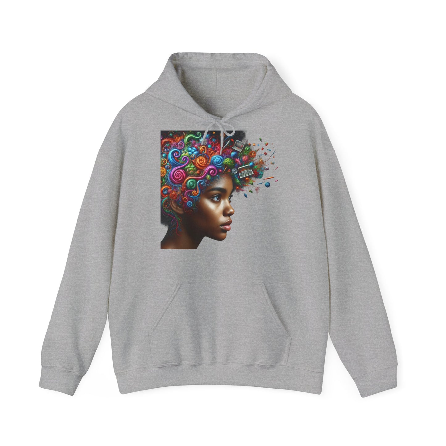 Hoodie " Femme Black TDAH/ADAH " Unisex Heavy Blend™ Hooded Sweatshirt