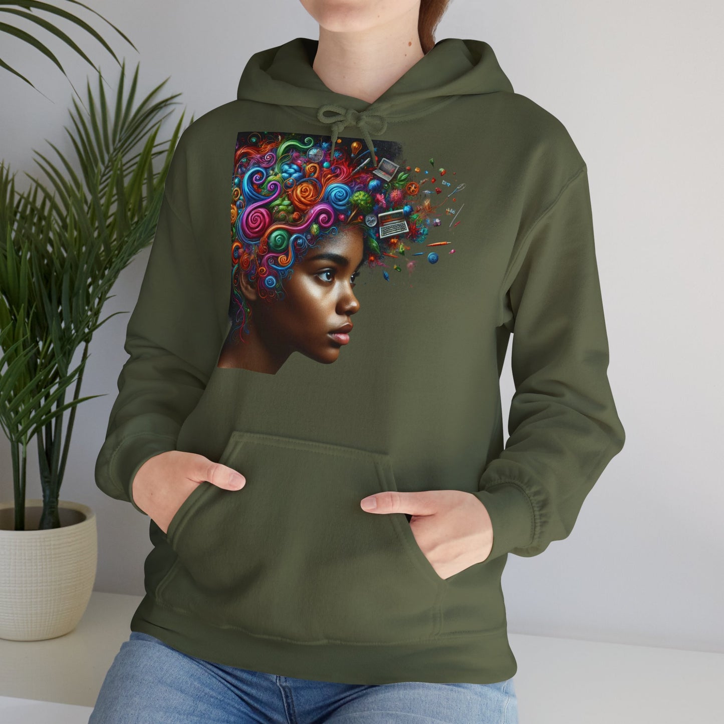 Hoodie " Femme Black TDAH/ADAH " Unisex Heavy Blend™ Hooded Sweatshirt