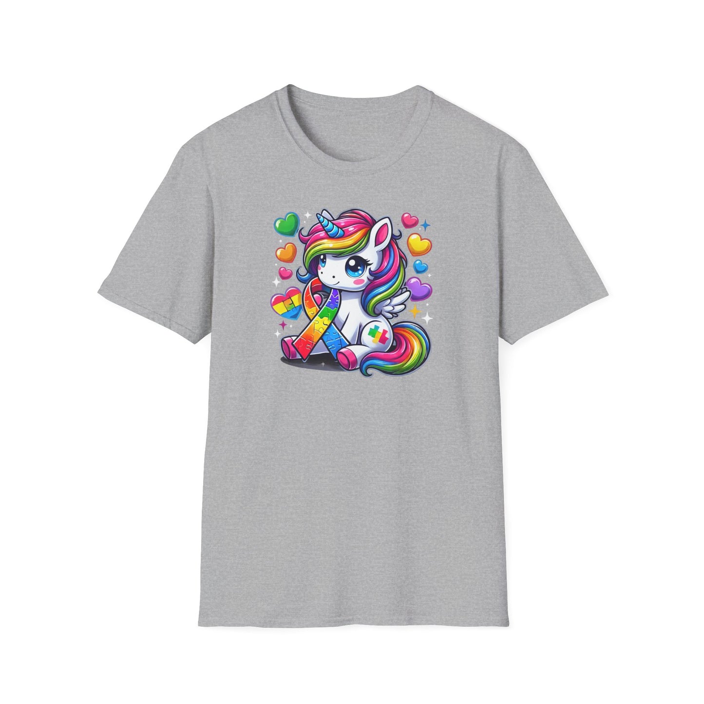 T-shirt "Licorne Ruban Autisme" - Unisex Softstyle T-Shirt