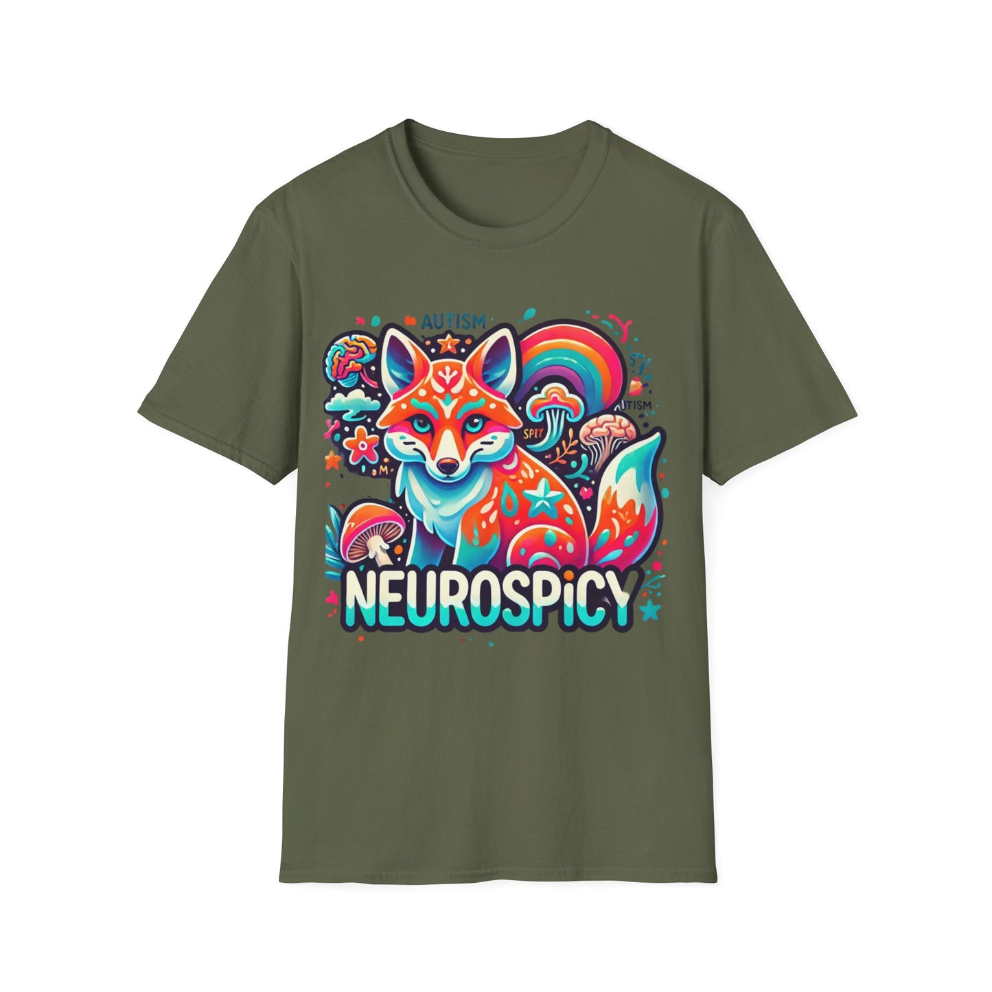 T-shirt Renard Neurospicy Autisme - Unisex Softstyle T-Shirt