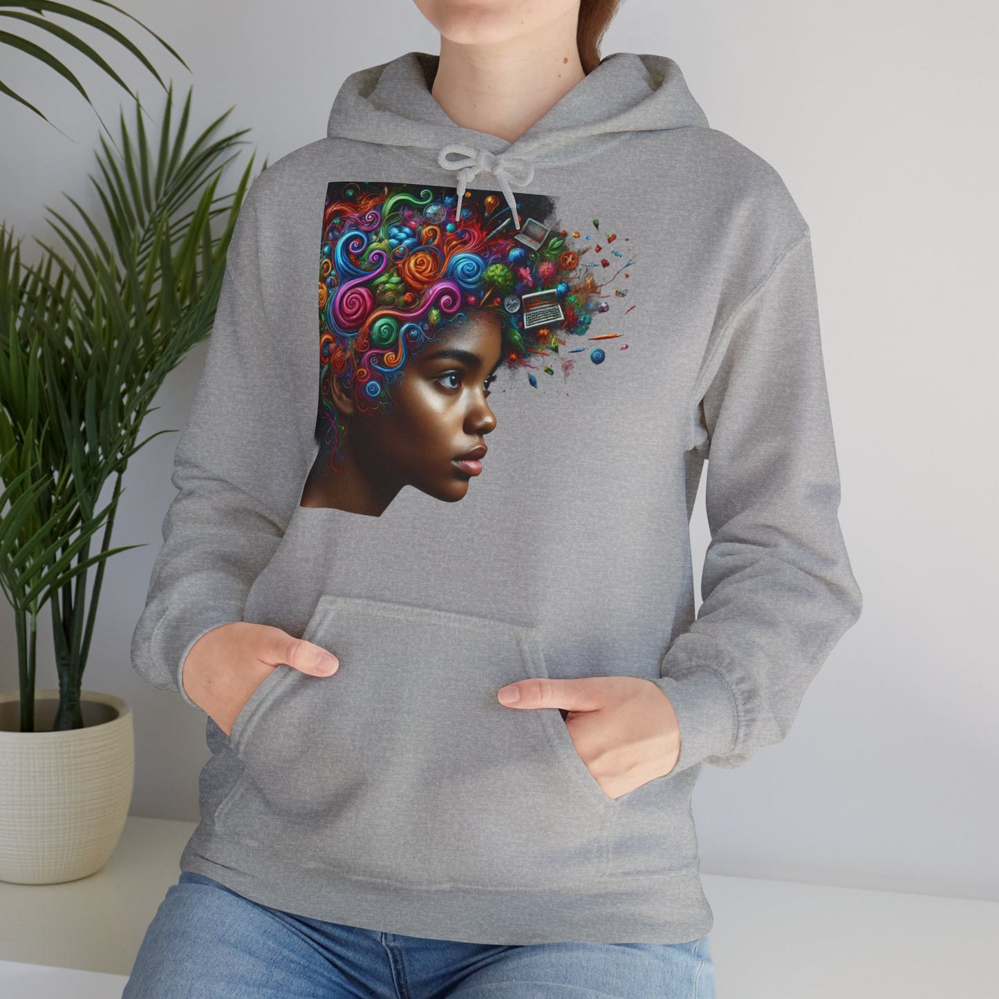 Hoodie " Femme Black TDAH/ADAH " Unisex Heavy Blend™ Hooded Sweatshirt