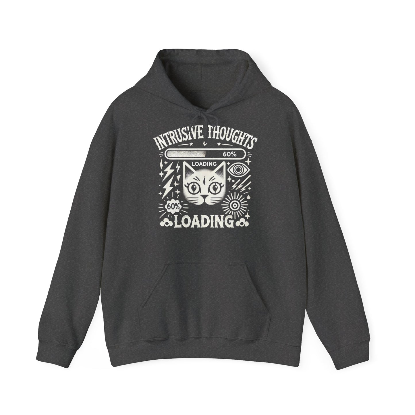 Hoodie "Intrusive Thoughts Loading White" - Unisex Heavy Blend™ Hooded Sweatshirt