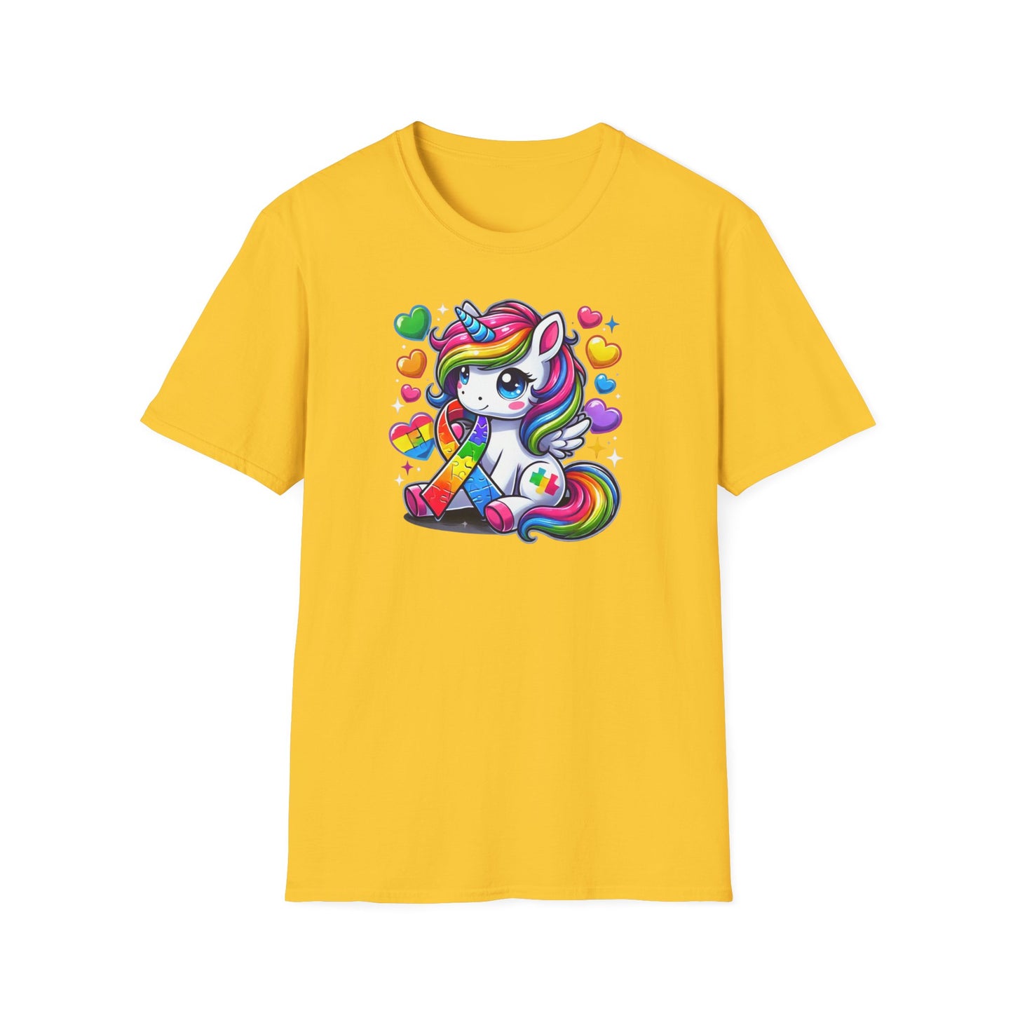 T-shirt "Licorne Ruban Autisme" - Unisex Softstyle T-Shirt